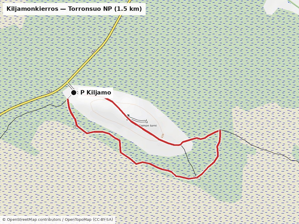 Kiljamonkierros, 1.5 km — the island loop out of the Kiljamo car park