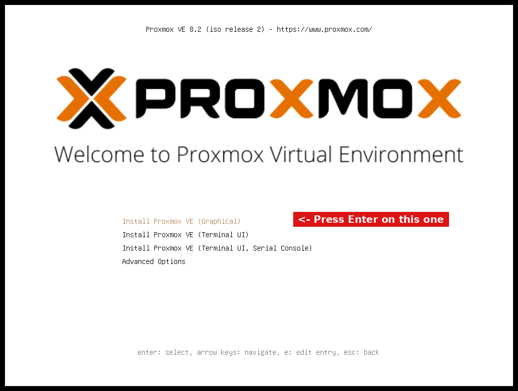 Proxmox boot menu