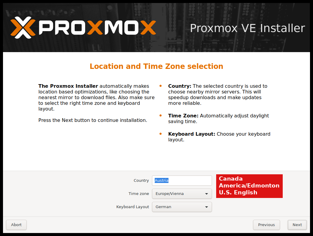 Location screen