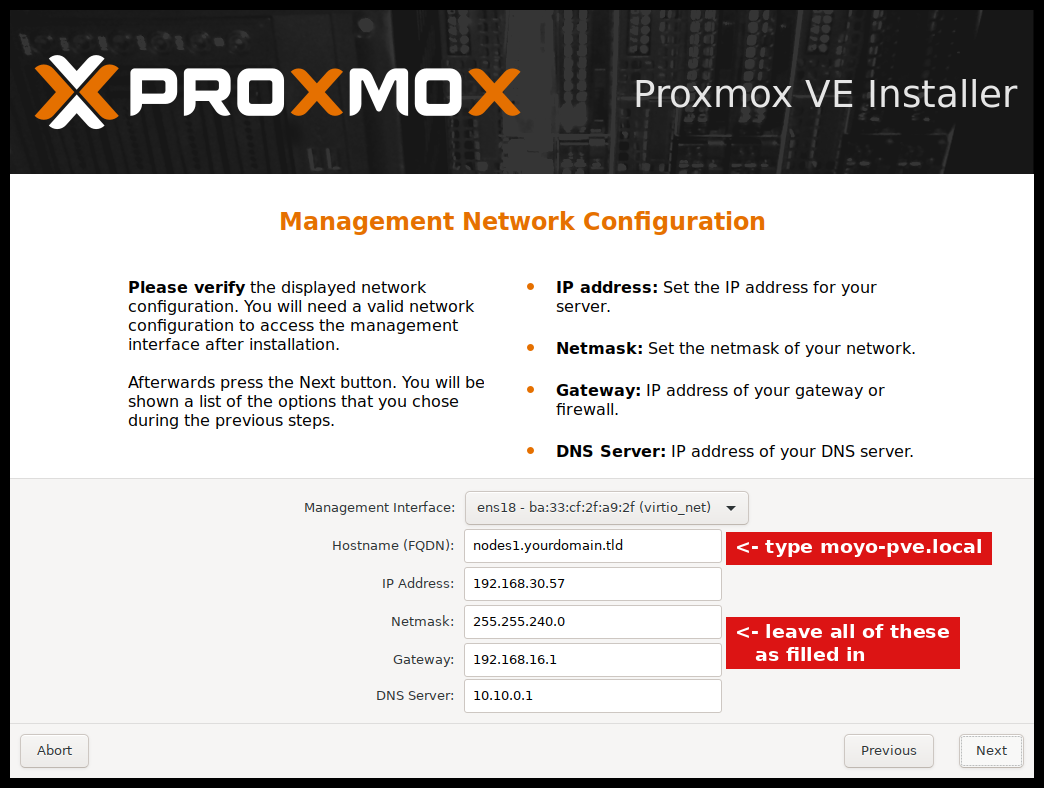 Network screen