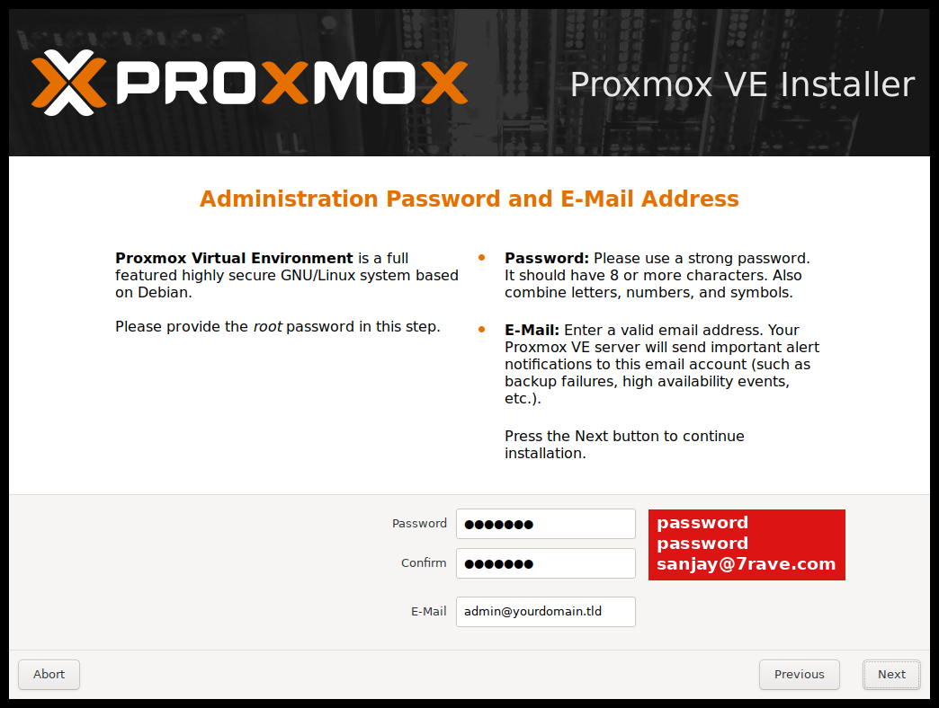 Password screen