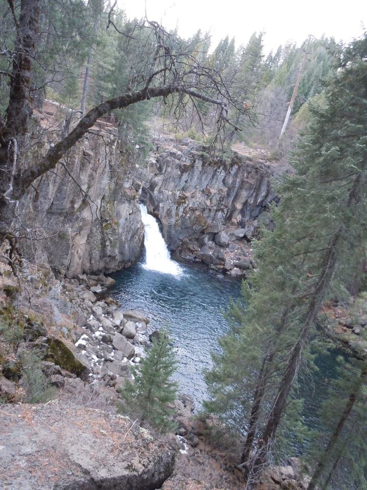Upper McCloud Falls: The basalt gorge below